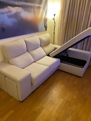 Sofá modular tela beige/gris