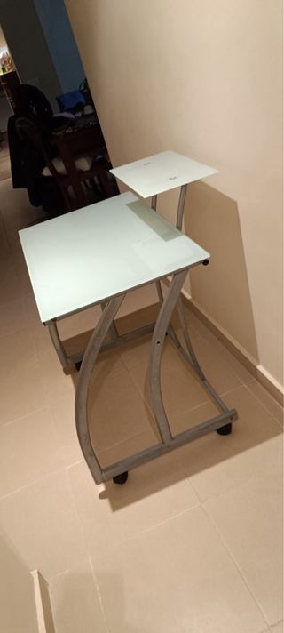 Escritorio cristal y metal  estudio /teletrabajo