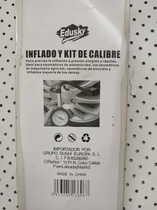 Inflador y Kit de Calibre Edusky