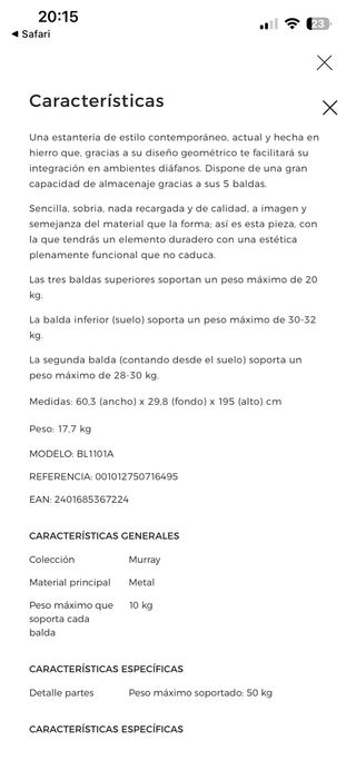 Estantería Metálica Negra El Corte Inglés