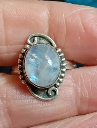 Anillo Plata Ley piedra luna