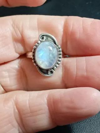 Anillo Plata Ley piedra luna