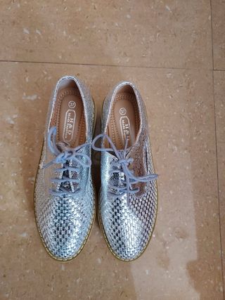 Zapatos plateados mujer talla 37