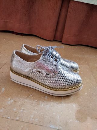Zapatos plateados mujer talla 37