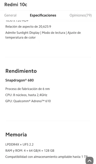 Móvil Xiaomi Redmi 10C