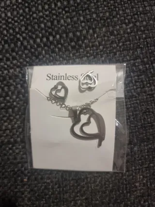 Conjunto Pendientes y Colgante Acero Inoxidable