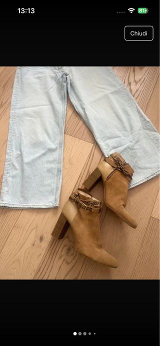 Stivaletti Zara beige suede con stampa pitone