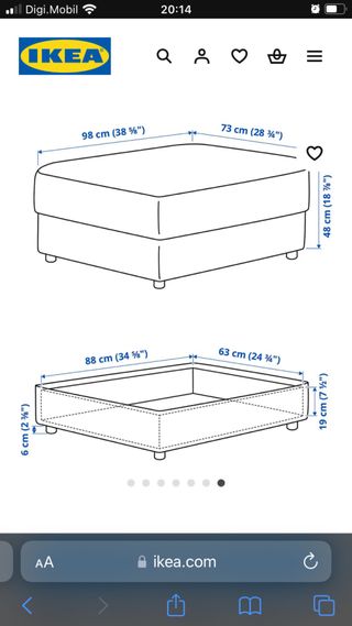 Reposapiés IKEA VIMLE con funda azul nueva