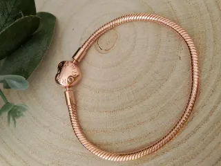 Pulsera Pandora Corazón Oro Rosa.