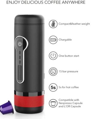 Cafetera Conqueco portatil para cápsulas