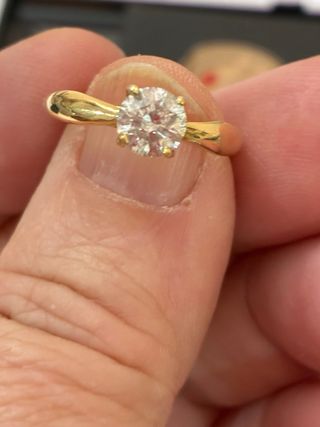 Anillo Oro 18k Diamante Natural 0.75 Ct SI2/D