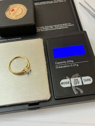 Anillo Oro 18k Diamante Natural 0.75 Ct SI2/D