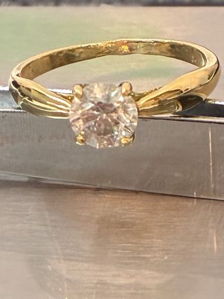 Anillo Oro 18k Diamante Natural 0.75 Ct SI2/D