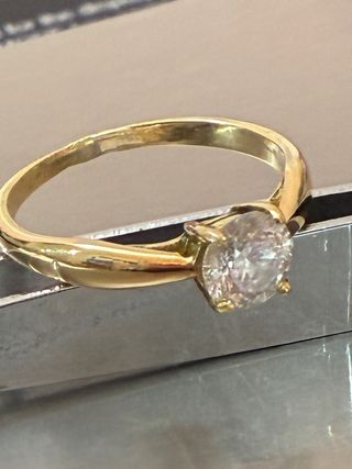 Anillo Oro 18k Diamante Natural 0.75 Ct SI2/D