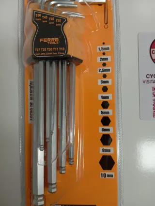 Set Llaves Allen Ferro Tools 9 Piezas
