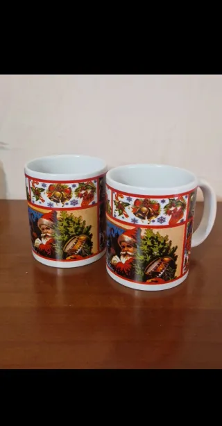 Set 2 Tazze Natale Babbo Natale Albero