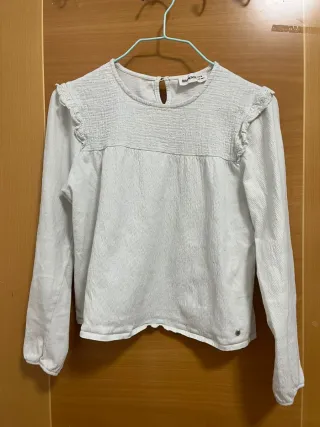Blusa manga larga Brownie blanca