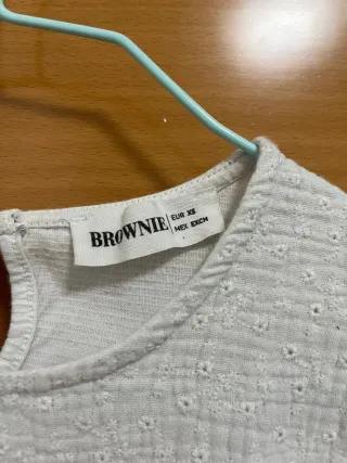 Blusa manga larga Brownie blanca