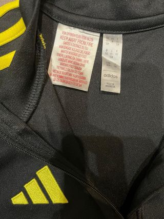 Sudadera Adidas 1/4 cremallera negra y amarilla