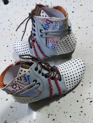 Botines Mujer Azul y Blanco