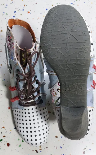 Botines Mujer Azul y Blanco