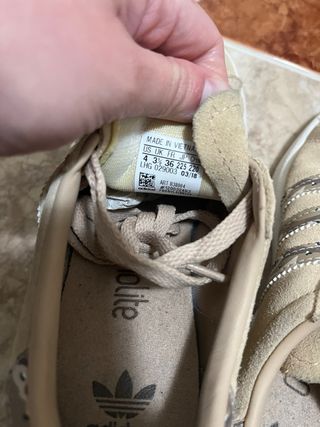 Zapatillas Adidas Campus J Talla 36 Beige/ Marrón