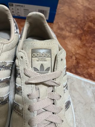 Zapatillas Adidas Campus J Talla 36 Beige/ Marrón