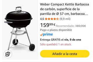 Barbacoa Weber Compact 57 Negra