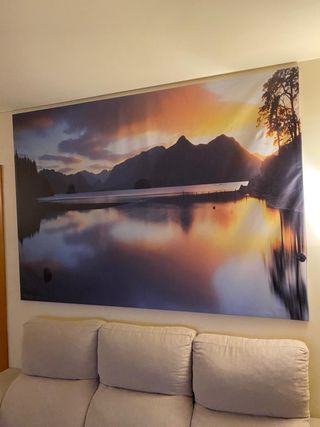 Cuadro paisaje montañas y lago