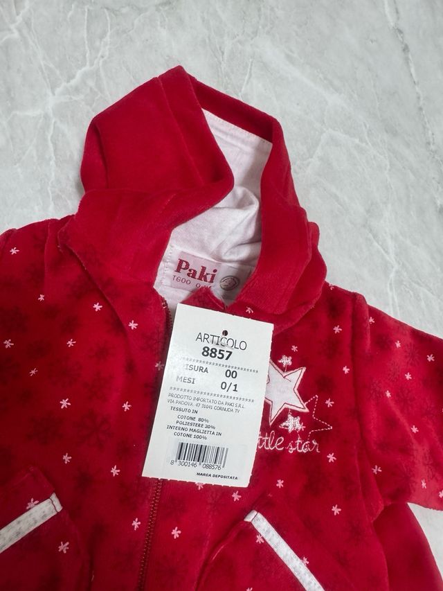 Tuta neonato rossa stelle