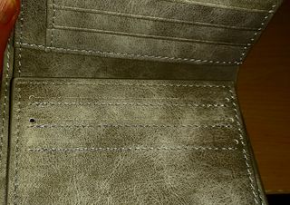 Cartera Billetera Piel HENGSHENG Gris