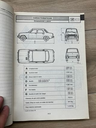 RENAULT 7 SIETE TL MANUAL REPARACION CONCESIONARIO