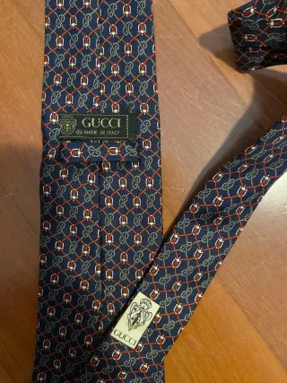 Cravatta Gucci seta uomo blu e rossa
