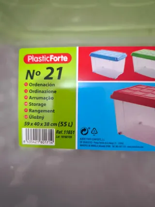 Caja de almacenaje PlasticForte verde/transparente
