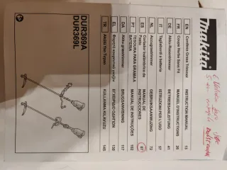 Desbrozadora Makita DUR369AZ 18V x2