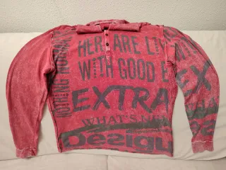 Camiseta roja larga de capucha hombre T-M Desigual