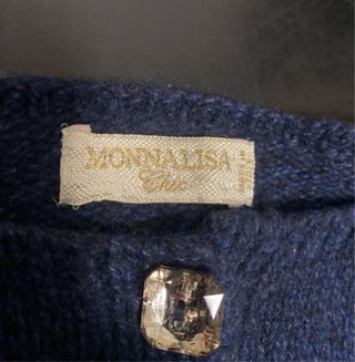 Coprispalle Monnalisa blu cashmere e lana