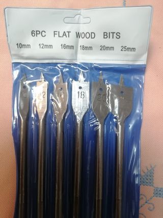 6 Brocas Planas Madera 10-25mm