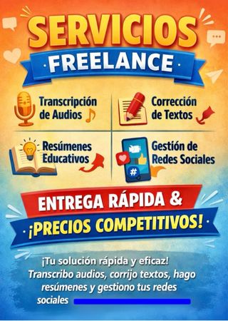 Transcripción de audios,corrección de textos, RRSS