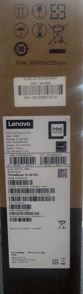 Lenovo Portátil 21SH00HXSP 16GB 512GB