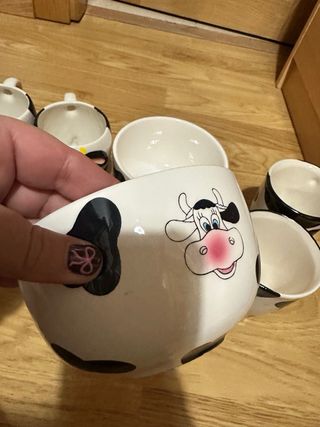 Lote Tazas y Cuencos Vaca Cerámica