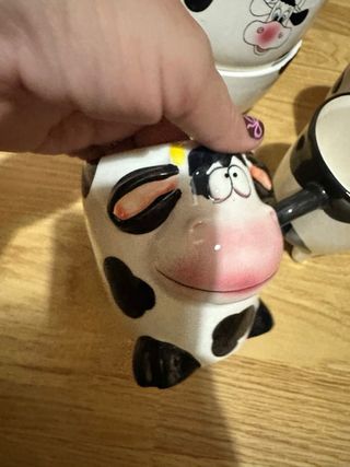 Lote Tazas y Cuencos Vaca Cerámica