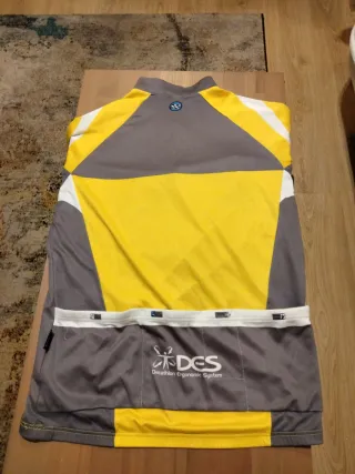 Maillot Ciclismo Vintage Decathlon Amarillo Gris