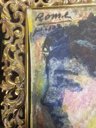 Cuadro Oleo a estudiar Marco Dorado