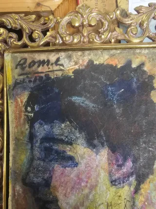 Cuadro Oleo a estudiar Marco Dorado