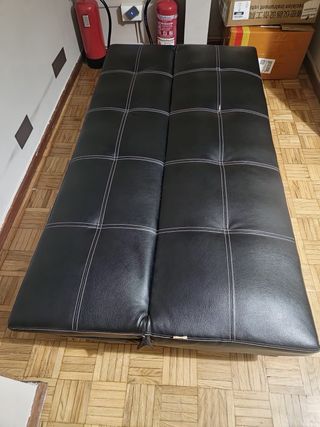 Sofá Cama Clip Clap Negro Piel Sintética