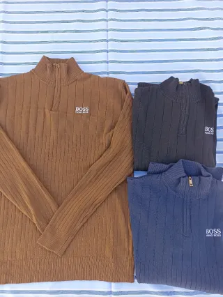 Jersey Boss azul con cremallera