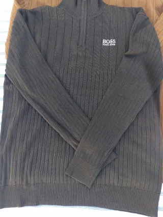 Jersey Boss azul con cremallera