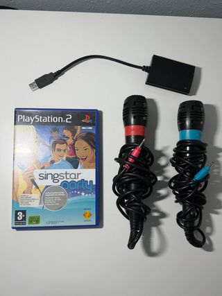 PS2 Singstar Party + 2 Micrófonos + Adaptador
