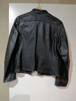 Chaqueta de cuero negra mujer